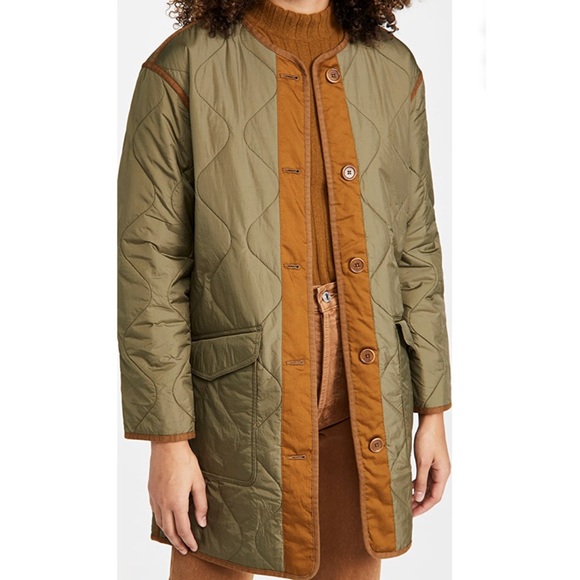 Madewell Jackets & Blazers - Madewell reversible quilted liner jacket button up green brown patch pockets